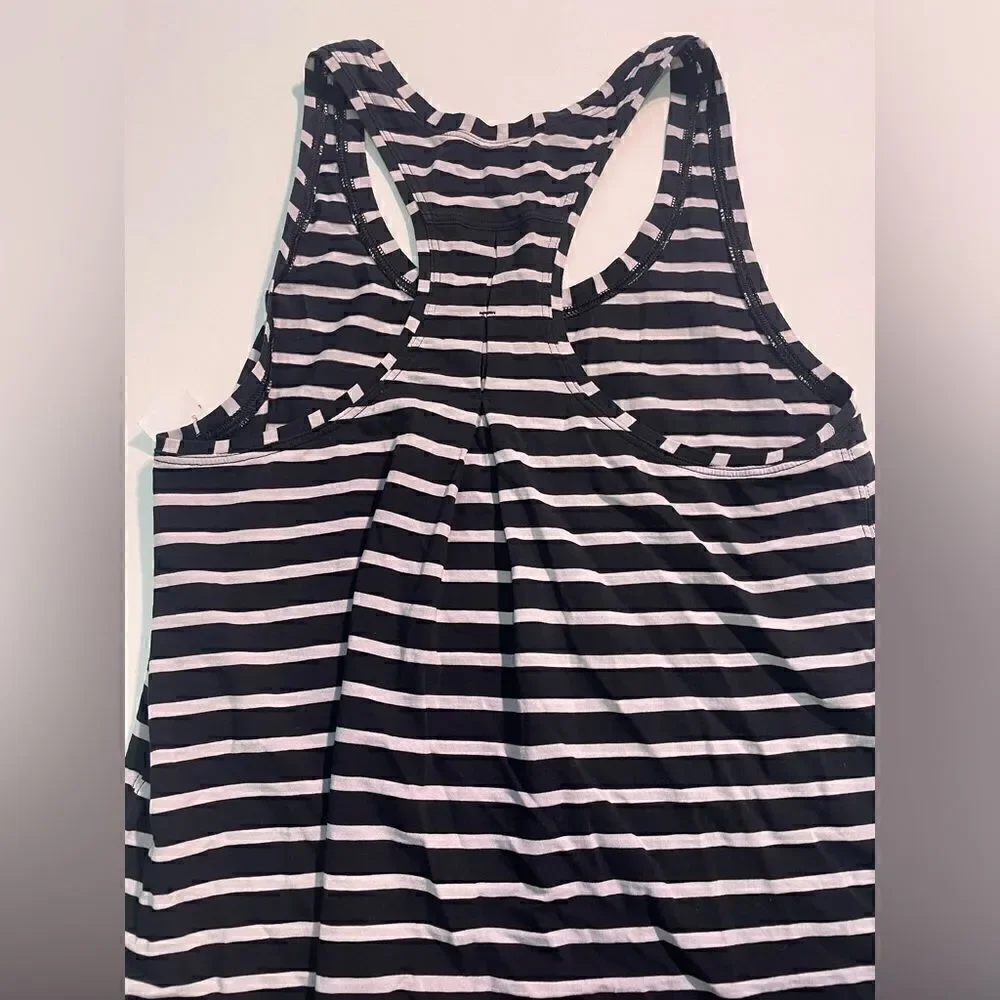 Lululemon Love Tank *Pleated Yachtie Stripe Black Chrome